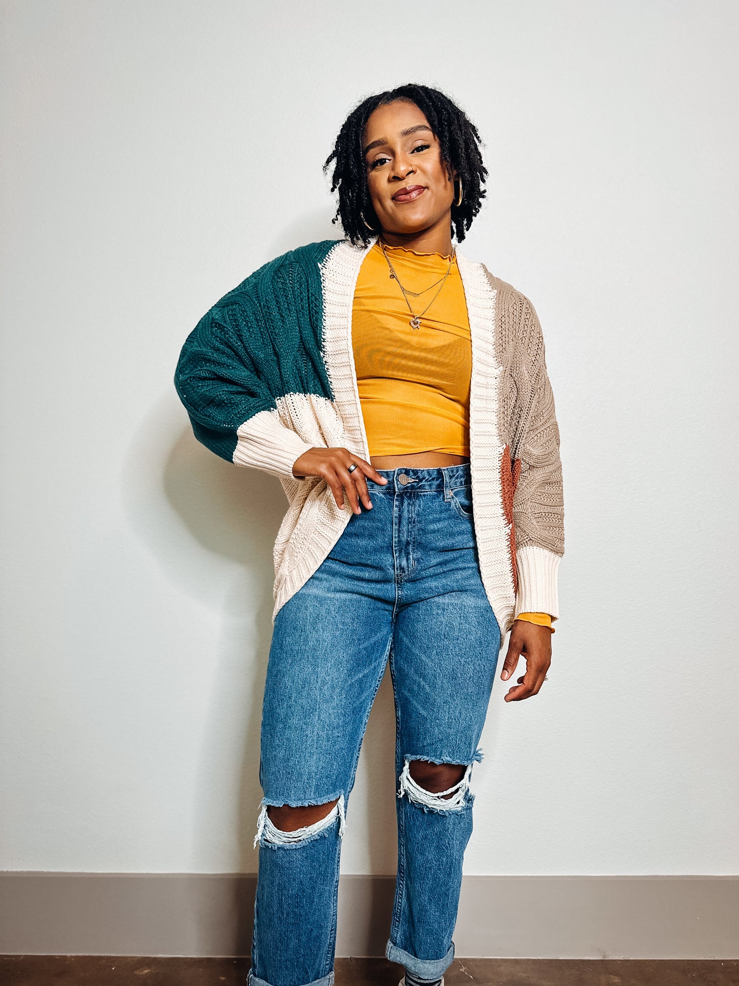 Harvest Color Block Cardigan