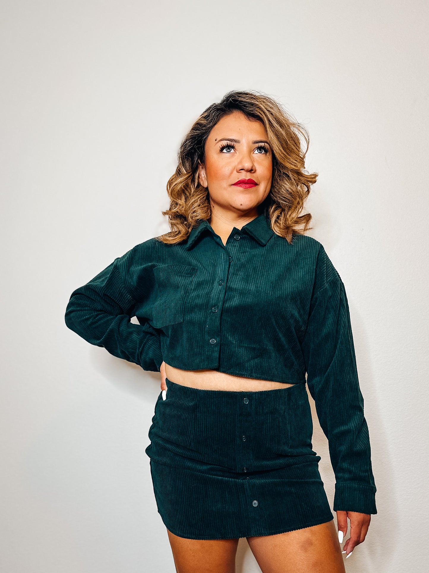 Forest Fern Mini Corduroy Skirt