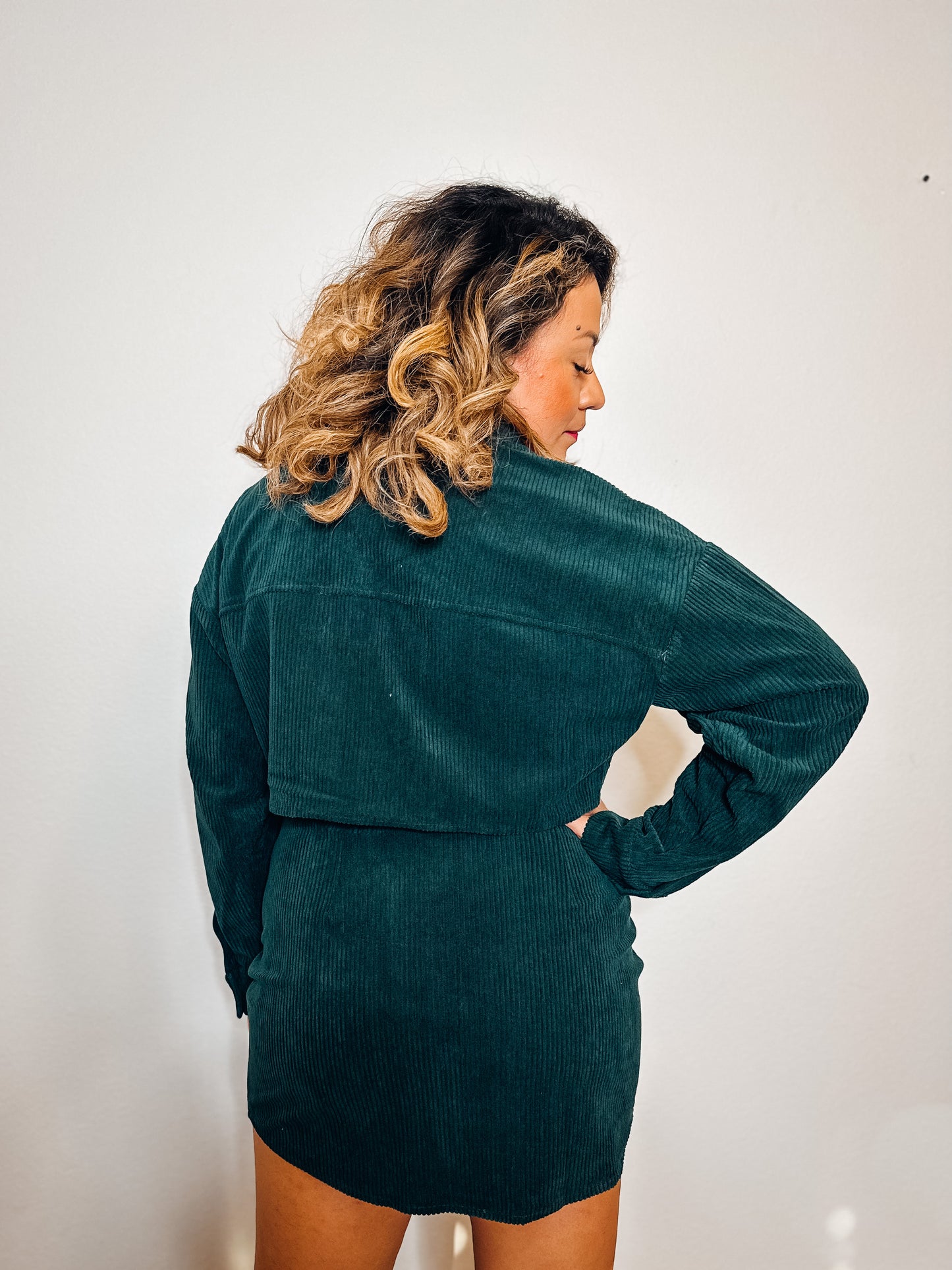 Forest Fern Corduroy Cropped Top