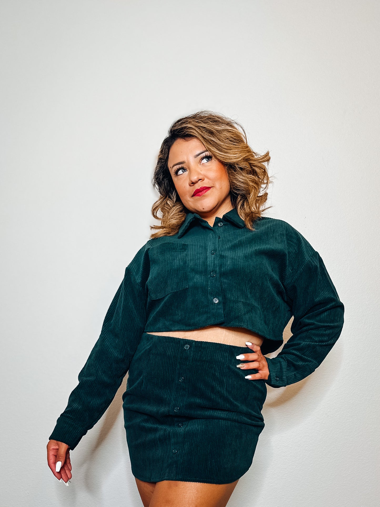 Forest Fern Mini Corduroy Skirt