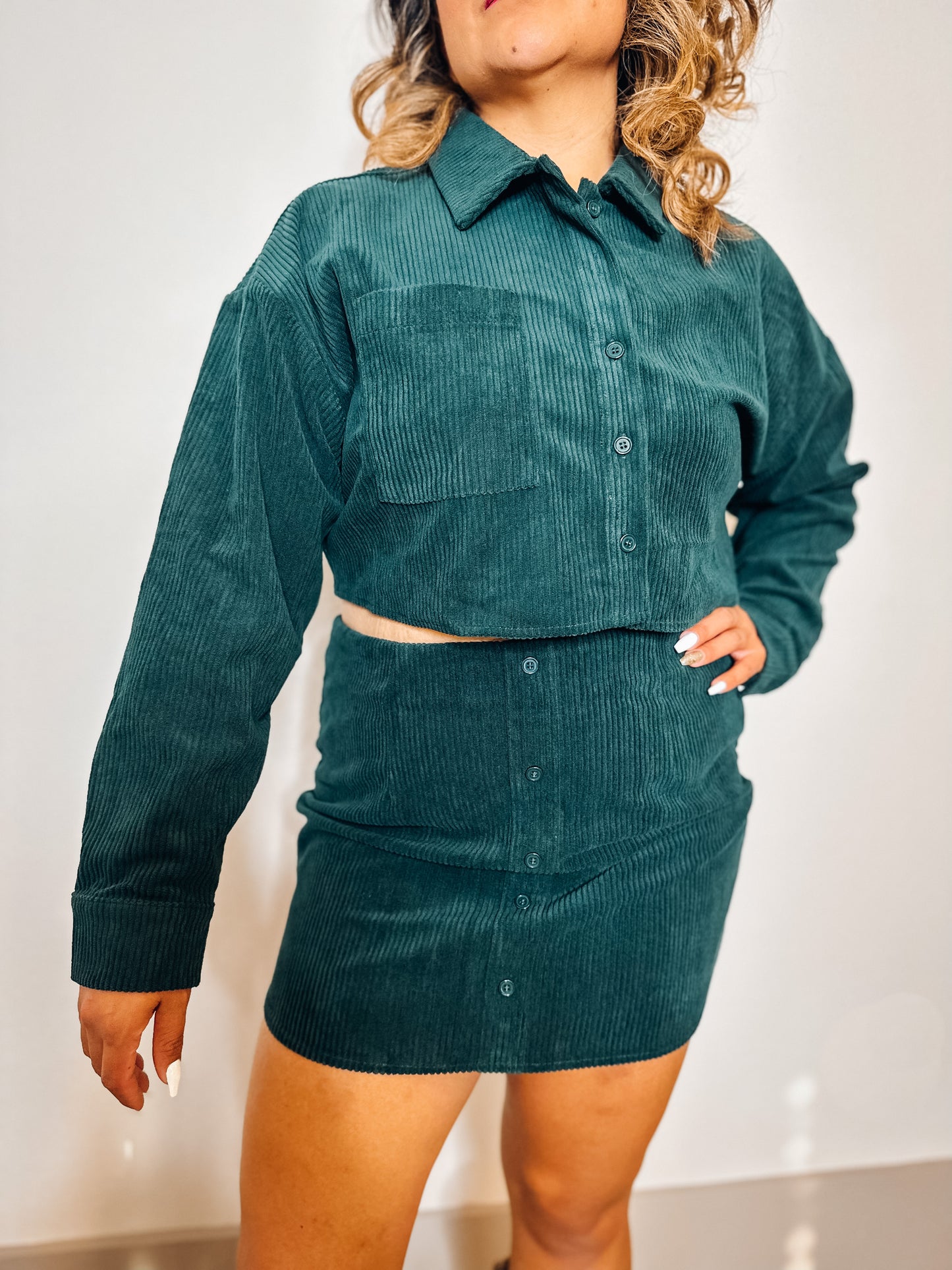 Forest Fern Mini Corduroy Skirt