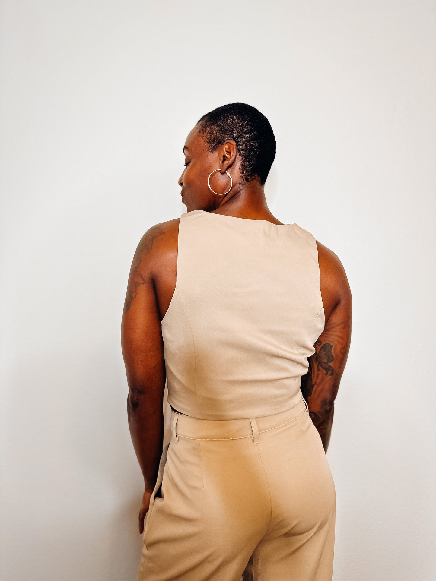 Hazelnut Cropped Waistcoat