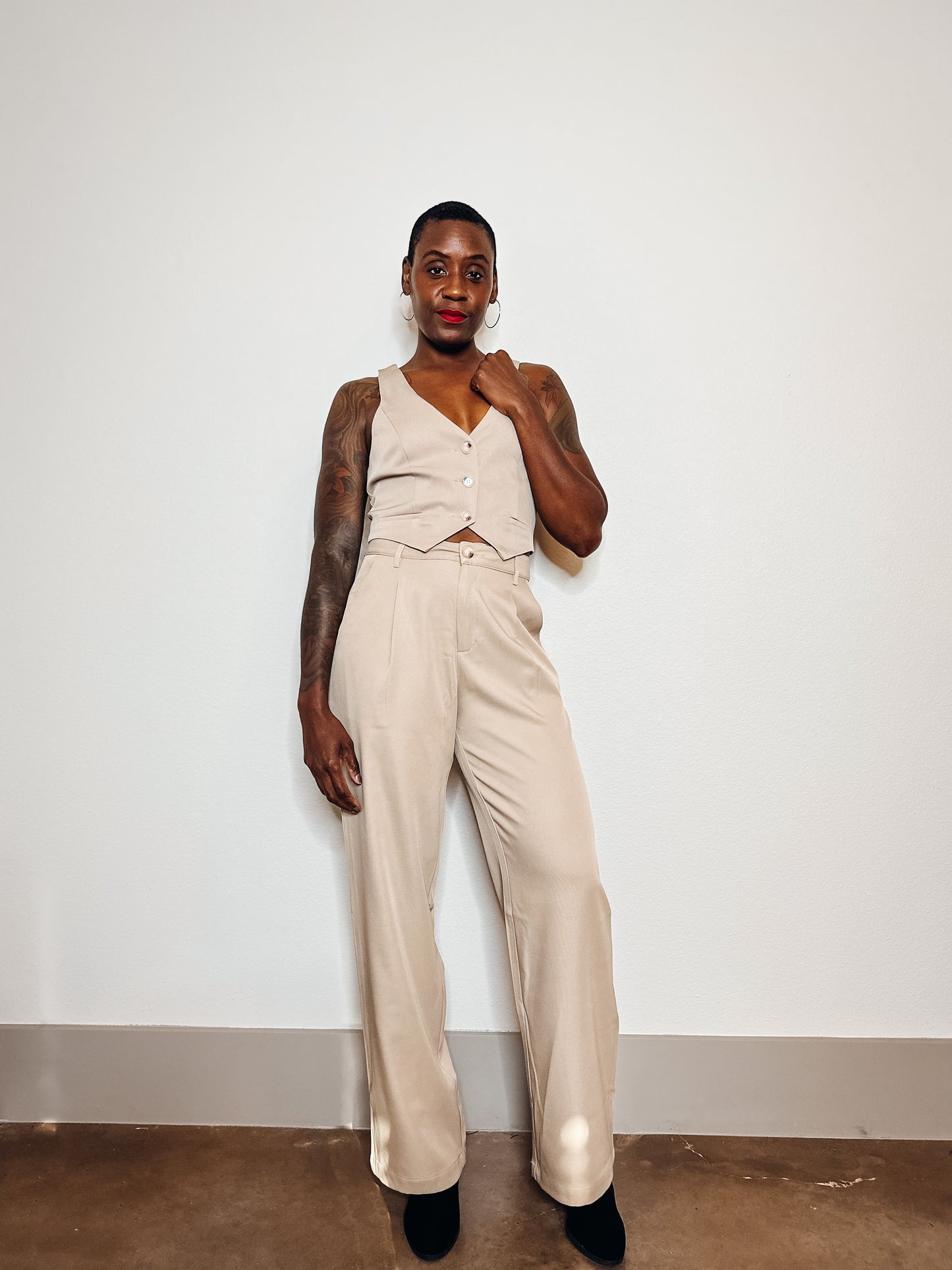 Hazelnut Wide Leg Trouser