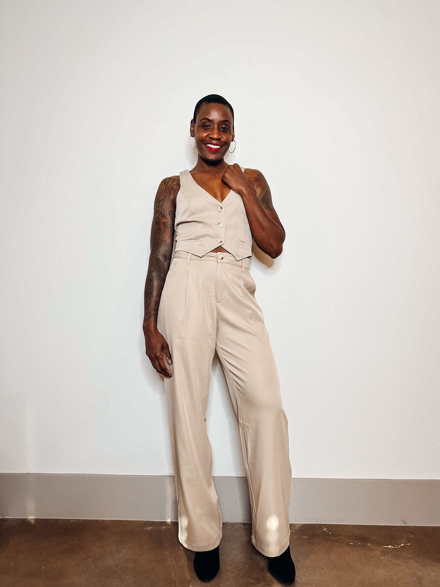 Hazelnut Cropped Waistcoat