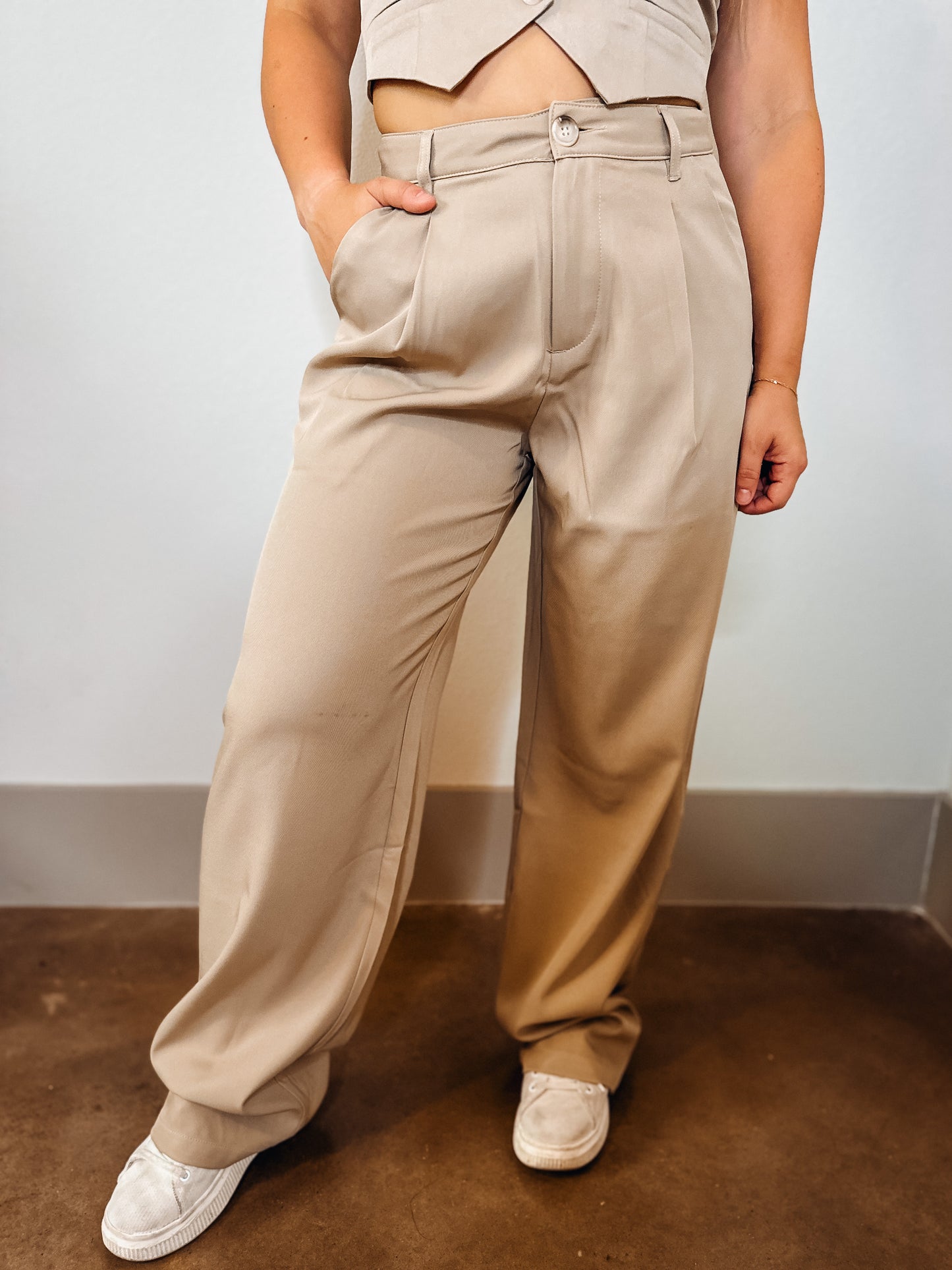 Hazelnut Wide Leg Trouser