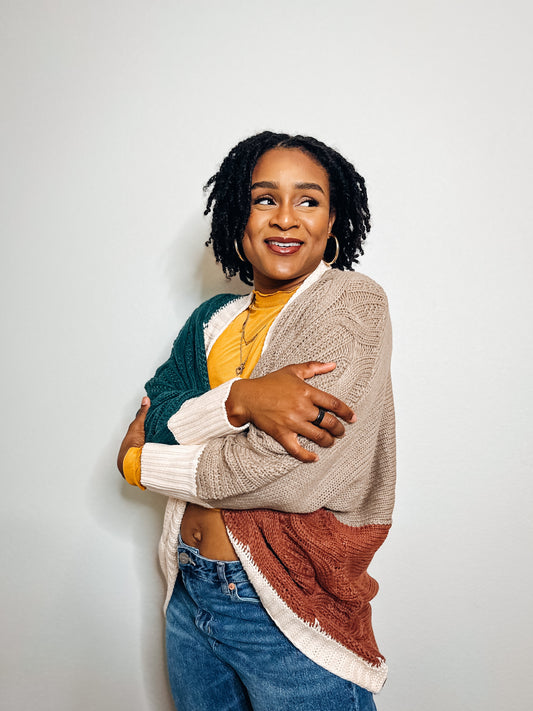 Harvest Color Block Cardigan