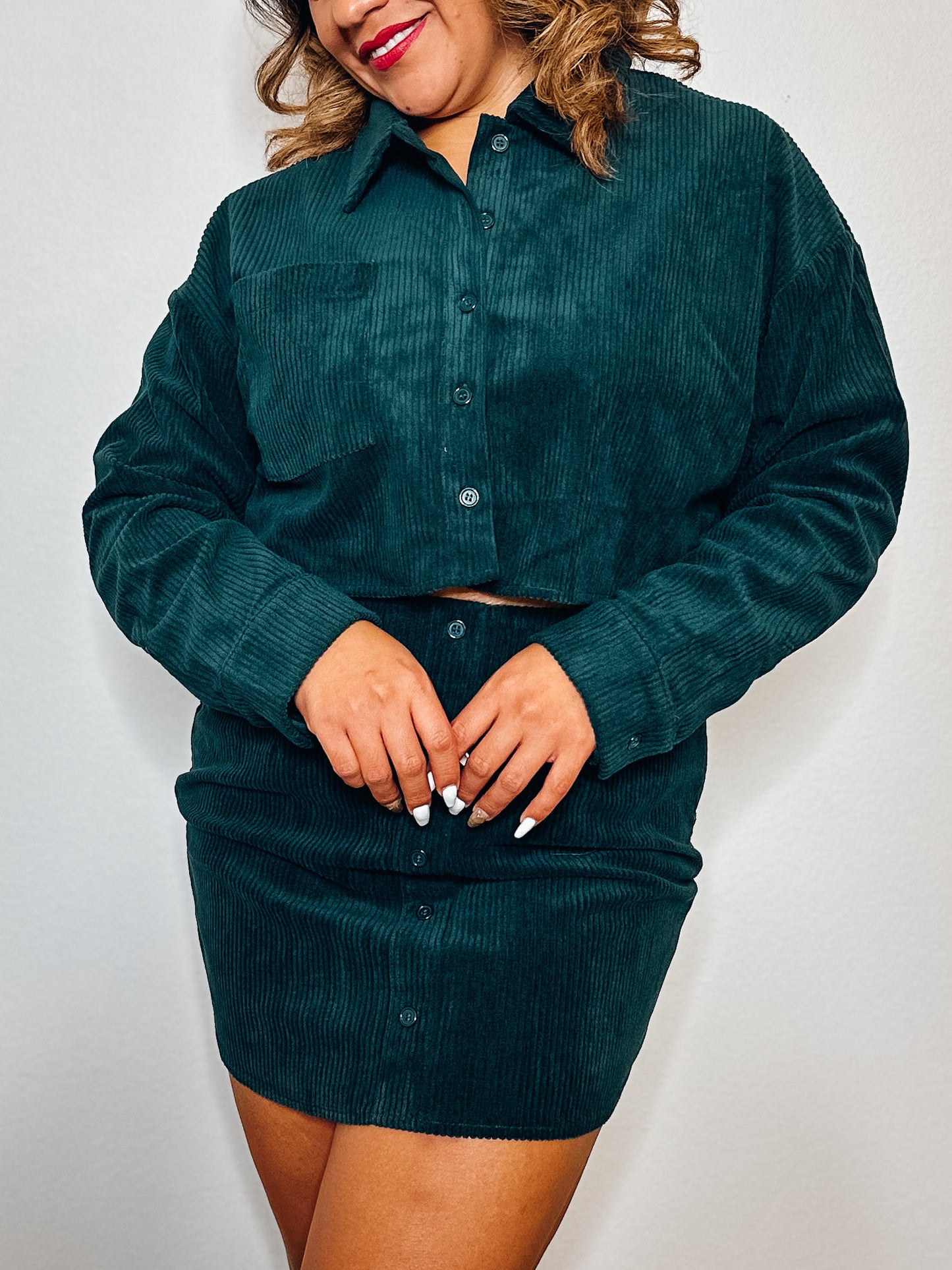 Forest Fern Mini Corduroy Skirt