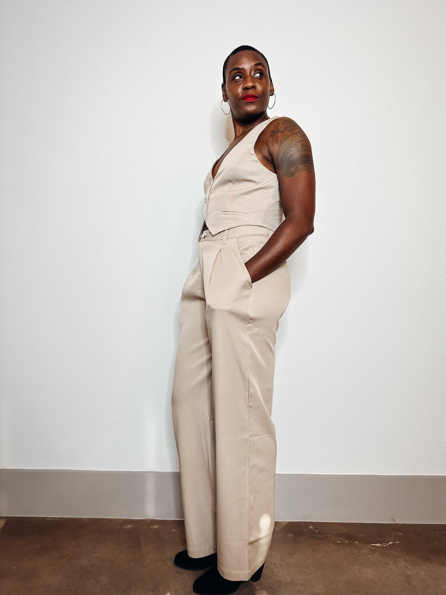 Hazelnut Wide Leg Trouser