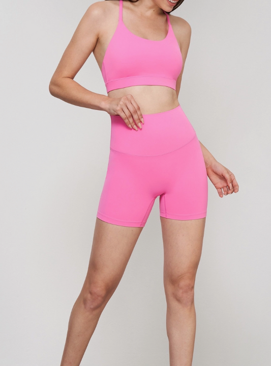Vivid Pink Seamless 3" Biker Shorts